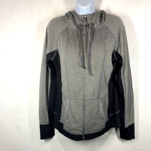 90 Degree gray zip up hooded sweatshirt small